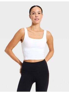 all in motion White Scoop Neck Crop Tank